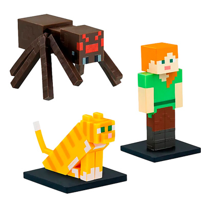 Коллекционные топперы Minecraft Алекс Кот и Паук Minecraft MC2021B 1